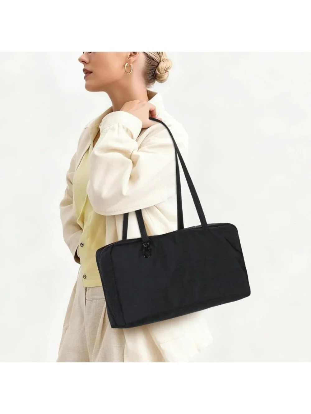 Stylish Slouchy Tote Bag - Large Nylon Hobo Shoulder Bag for Travel & Work